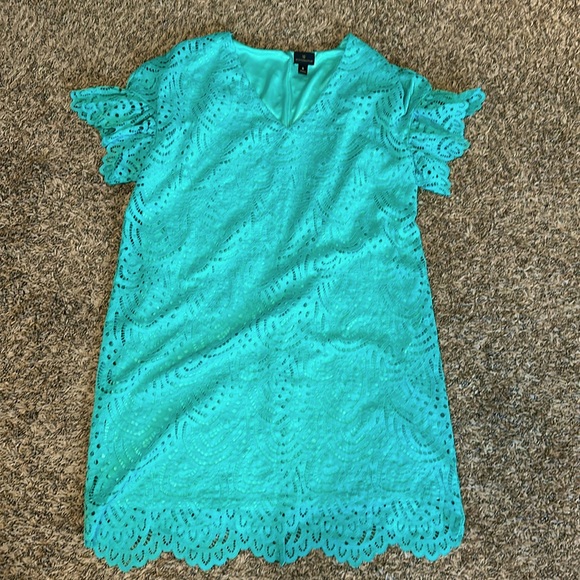 Lovely Lace Turquoise Dress - gives that western vibe! Add your favorite boots! - Picture 1 of 4